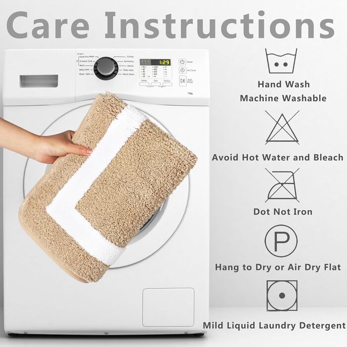 Килимок для ванної Famibay, нековзний, водопоглинаючий, килимки для ванної кімнати з мікрофібри, що миються, 50x140 см, бежевий
