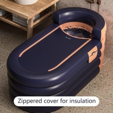 Надувна ванна зі зручним дном, портативні складні ванни для використання в приміщенні та на вулиці, а також крижані ванни для дорослих спа-центрів, ідеально підходять для гарячих/крижаних ванн