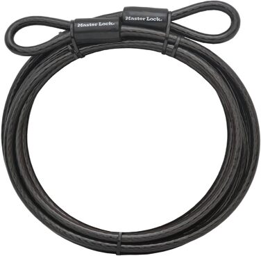 Оцинкований сталевий трос Master Lock 15 з петлевими кінцями 72DPF, трос 15 футів