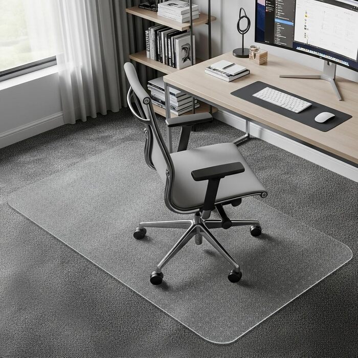 Захисний килимок для офісних стільців COSYLAND, прозорий килимок для офісних стільців, захисні килимки для офісних стільців, 90 x 120 см, 90 x 120 см, матовий, підходить для килимів