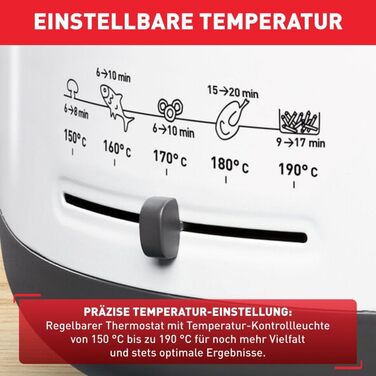 Фритюрниця Filtra One 1,900 Вт Місткість 1,2 кг Чиста масляна система Ситечко для смаження залишків З термічною ізоляцією Можна мити в посудомийній машині білого кольору, 1631