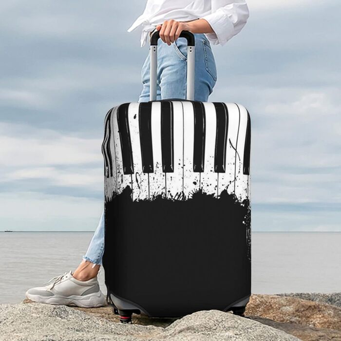 Чохол для валізи Клавiєр, міцний захист для багажу розміром 45.7-81.3 см, малий, чорний