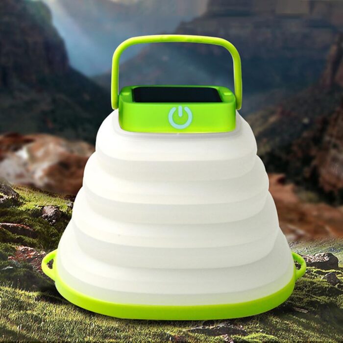 Портативний сонячний ліхтар із функцією заряджання через USB, складний світлодіодний ліхтар для кемпінгу та намету, призначений для використання на свіжому повітрі та в надзвичайних ситуаціях. Легкий та компактний, з практичною ручкою для підвішування.