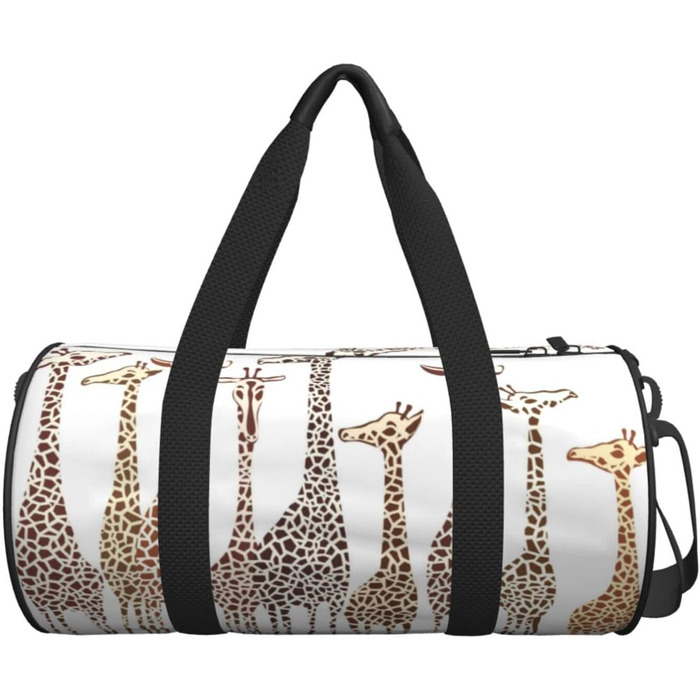 Мила спортивна сумка-дорожня сумка з жирафами для чоловіків та жінок, велика спортивна сумка-мішок