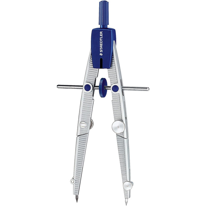 Шкільний компас STAEDTLER Noris Club 550 02 зі швидким регулюванням, комплект з подовжувачем і універсальним адаптером, з направляючою шпинделя, точний і точний, міцний корпус з відкидною кришкою