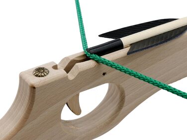 Малий дерев'яний арбалет (набір) — одноручний, з сталевим луком, 29 см, 3 болти (18 см) — 1 комплект (4 предмети)