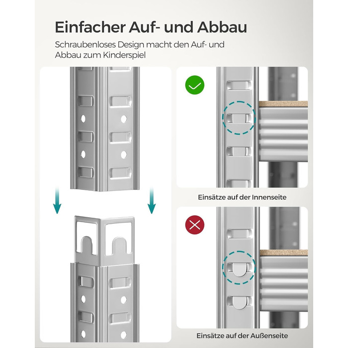 Міцний стелаж 180x90x40 см, металевий стелаж для підвалу та гаража, 5 полиць з МДФ з регульованою висотою, до 875 кг, вставний стелаж, оцинкований, роздільний