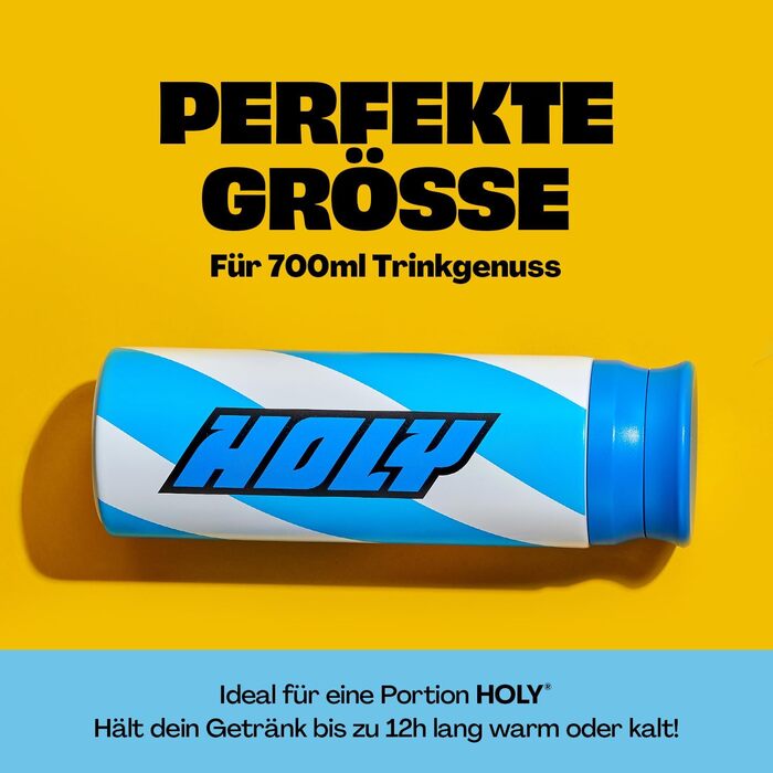 Термошейкер HOLY Hydration термопляшка об&39ємом 700 мл, виготовлена з високоякісної нержавіючої сталі зберігає напої холодними до 12 годин ідеально підходить для роботи або в дорозі