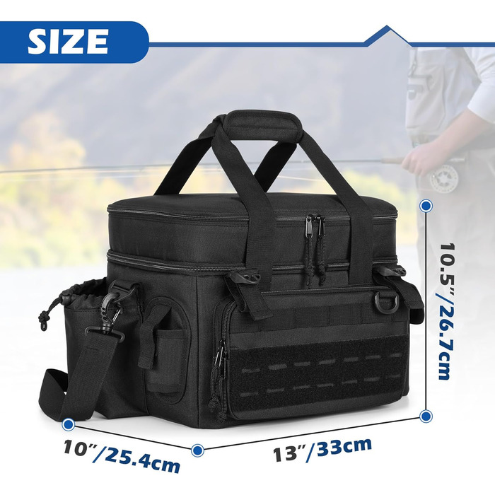 Рибальська сумка DSLEAF для снастівних ящиків 3500/3600 (лише сумка), м&39яка сумка для снастей з водонепроникним дном та ремінцями для тримання вудок для морської або прісноводної риболовлі