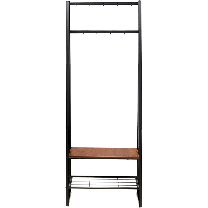 Шафа Storeo Basics з 9 гачками, лавкою для взуття та 2-рівневим місцем для зберігання, чорна, 65 см x 33 см x 170,1 см