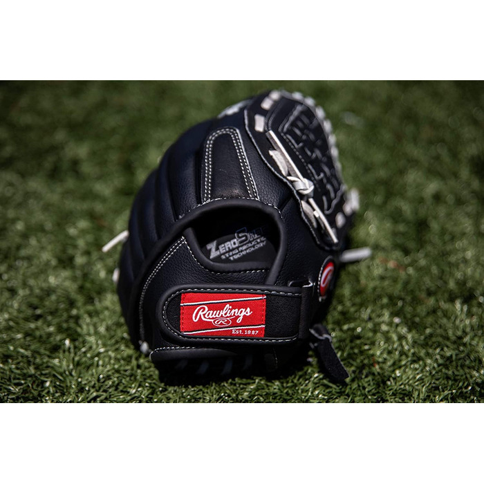 Рукавички для софтболу Rawlings RSB Slowpitch Series для правої руки, 14 дюймів - плетені, чорні/сірі