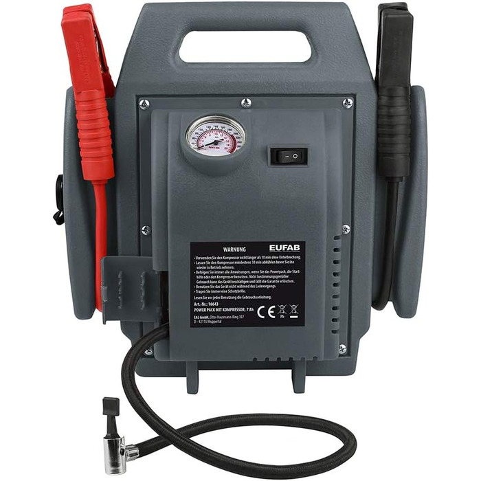 З компресором, 7Ah Grey з одномісним плавзасобом, 16643 Powerpack, Jump Starter