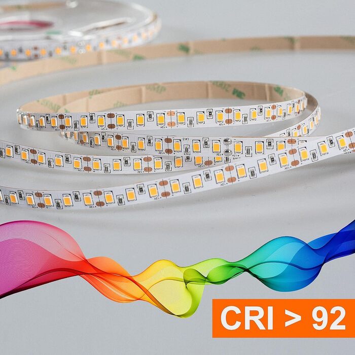 Світлодіодна стрічка Mextronic 2835 Холодне біле світло (5700K) CRI 92, 72W, 5 метрів, 12V, IP20