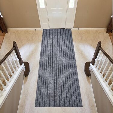 Доріжка з гумовою основою, нековзна, для внутрішнього та зовнішнього використання, для коридорів, нестандартні розміри, для вхідних зон, балконів, патіо, кухонь, гаражів, сходів, пралень