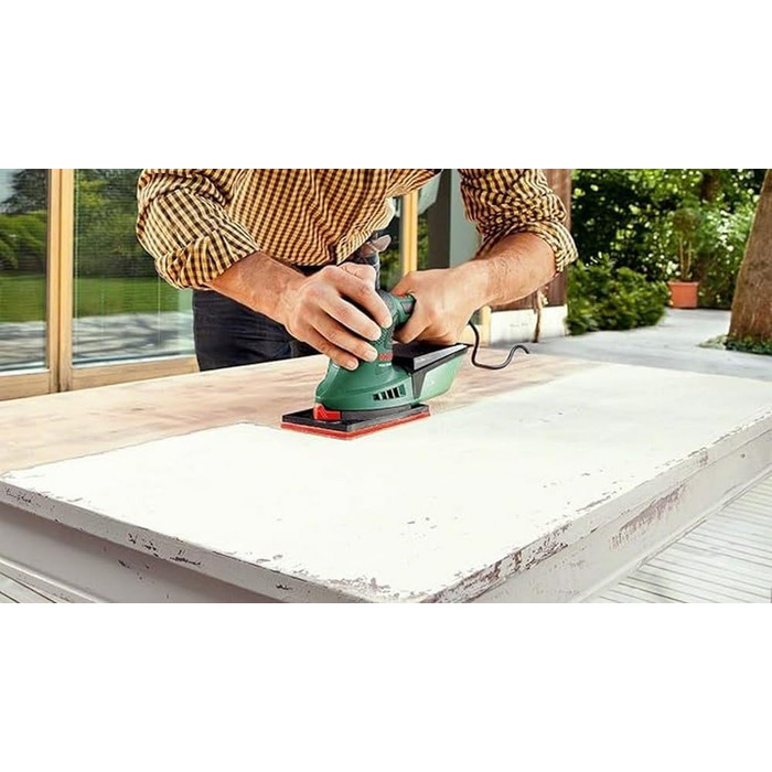 Багатофункціональна шліфувальна машина Bosch для дому та саду PSM 200 AES (200 Вт, у кейсі) 06033B6000 чорний, зелений, червоний