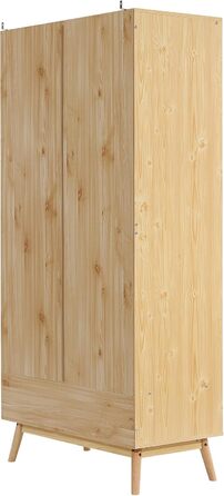 Шафа Moimhear з рейкою для вішалок, 2-дверна шафа, спальня, сітка з ротанга, вітальня, з нижньою відкидною кришкою, ДСП ПЕ ротанг, натуральний колір