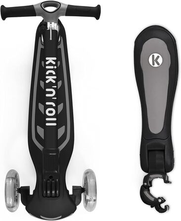 Дитячий самокат Kicknroll 3 роки, складаний самокат, 4 регульовані висоти, 3 світлодіодні колеса, протиковзка палуба 50 кг, дитячи