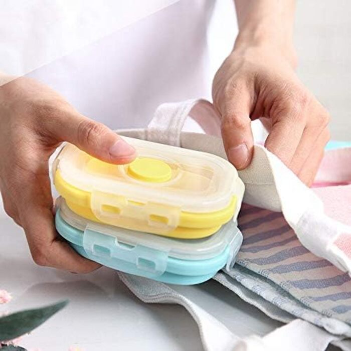 Силіконові контейнери для харчових продуктів зі зручною кришкою, що защібається, штабельовані, компактні, без BPA, 150 мл, набір 4 шт.