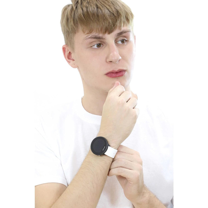 Розумний годинник Фітнес-годинник із підключеним GPS, відстеженням сну, щоденними порадами щодо тренувань, аналізом відновлення, оптичним вимірюванням серцевого ритму на зап&39ясті, білий, SL SL Unite із силіконовим ремінцем (застібка) білого кольору
