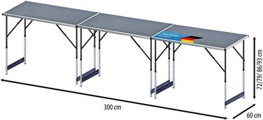 ТОВАРИГАДЖЕТИ Складаний багатофункціональний стіл, багатоцільовий стіл, кемпінговий стіл, кемпінговий набір, розкладний стіл, торговий стіл, стіл з регульованою висотою для обклеювання шпалерами, бічний столик для кемпінгу (сірий комплект із 3 столів)