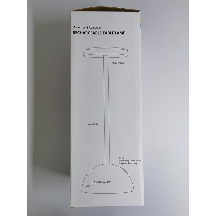 Світлодіодна настільна лампа Hapfish Акумуляторна батарея, 5000 мАг Симпатична настільна лампа Бездротова, з можливістю затемнення