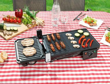 Електричний настільний гриль 2в1 з контактним грилем, пластина для гриля, 2 000 Вт (електричний гриль, балконний гриль, електричний)