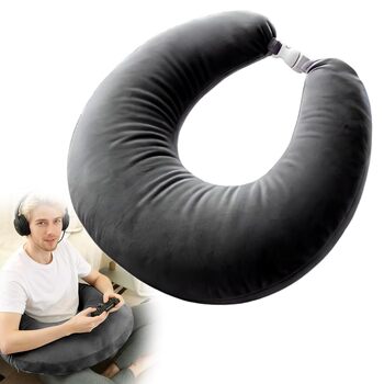 Подушка для читання для ігор, подушка для книги з підлокітником, U-подібна подушка для колін, ергономічна подушка Crealis, подушка для в&39язання гачком, опорна подушка для ліжка/дивана/підлоги для читання, гри, роботи, в&39язання гачком, темно-сіра