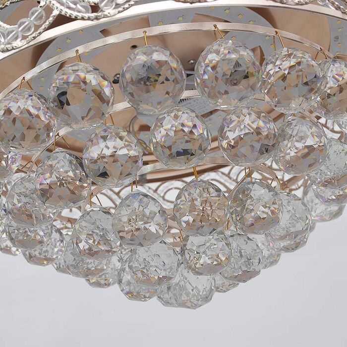 Безшумний стельовий вентилятор кришталевий стельовий вентилятор з підсвічуванням, висувна, невидима люстра, стельовий вентилятор з