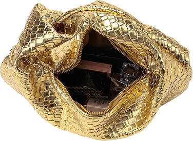 Філомена жіноча сумка-хобо з ручкою-вузлом, шкіряна, на блискавці, клатч, гаманець, золотий колір