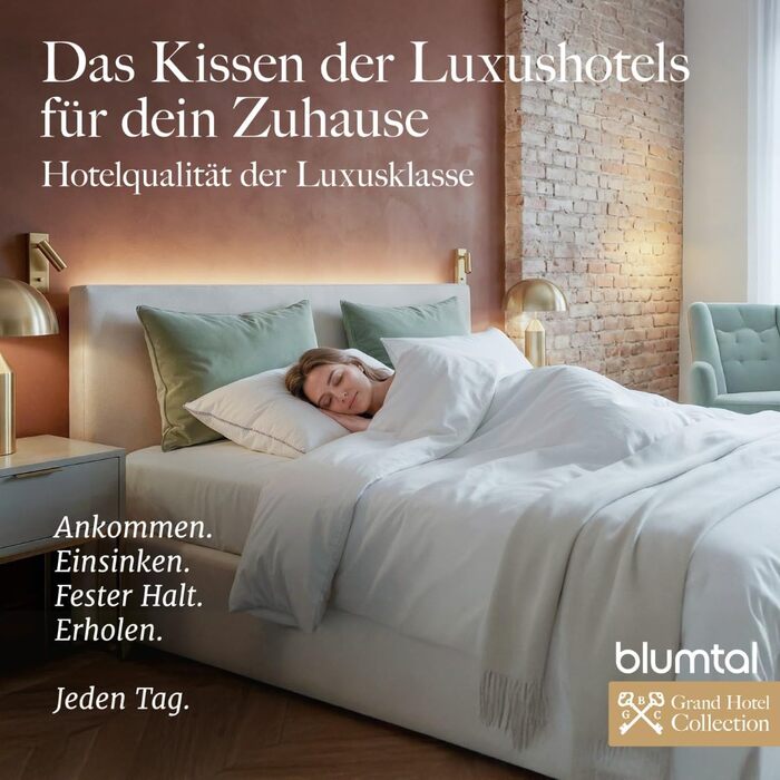 Пухова подушка Blumtal 80 x 80 см з 3-камерним наповнювачем - сертифікована Oeko-TEX. Подушка 80x80 з пір&39яним наповнювачем - Ультрапідтримуюча пружинна серцевина м&39які зовнішні камери HCS - Подушка чохол 100 бавовна, білий колір 80x80 см 1