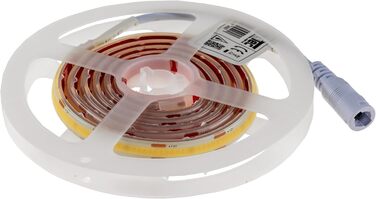 Світлодіодна стрічка ChiliTec COB 1м, димована, вологозахищена IP65, 12V, 10W, 908 люмен, 3000K, крок різу 5см, самоклеюча, для внутрішнього та зовнішнього використання, тепле біле світло.