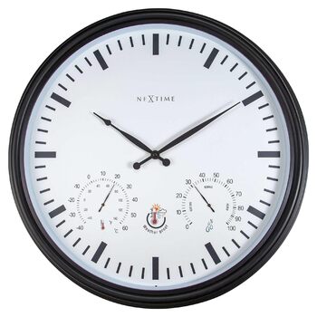 Настінний годинник NeXtime 4306ZW, пластик, чорний, 50.8 см