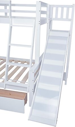Двох'ярусне ліжко Idemon з характерними вікнами та чотириступеневими відкидними сходами, дитяче та материнське ліжко з гіркою, з д