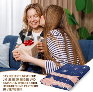 Подарунки Craftique &quotОдужуй швидше&quot для жінок та чоловіків, велика ковдра для обіймів, подарунки для підняття настрою, подарунки для комфорту, подарунок для підбадьорення дівчини, подарунок для співчуття 153x127 см (темно-синій)