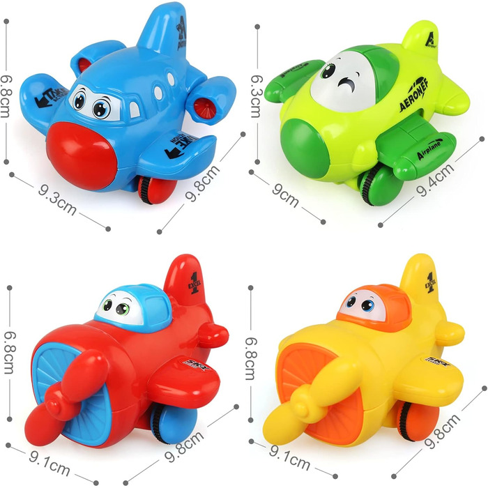 Іграшкові машинки JoyPlus для дітей віком від 1 року, набір із 4 заводних машинок для дітей, дитячі іграшкові машинки для дітей віком від 1 року, іграшкові машинки з фрикційним механізмом, дитячі іграшки, подарунок для дітей віком 1, 2 та 3 років