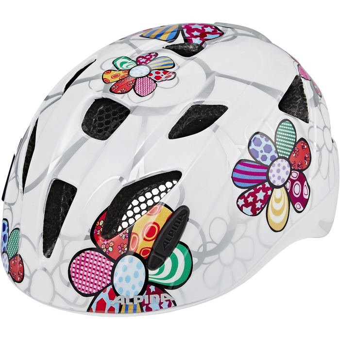 Світлодіодний велосипедний шолом для дітей з підсвічуванням, світловідбиваючими елементами, легкий і настроюваний білий квітковий