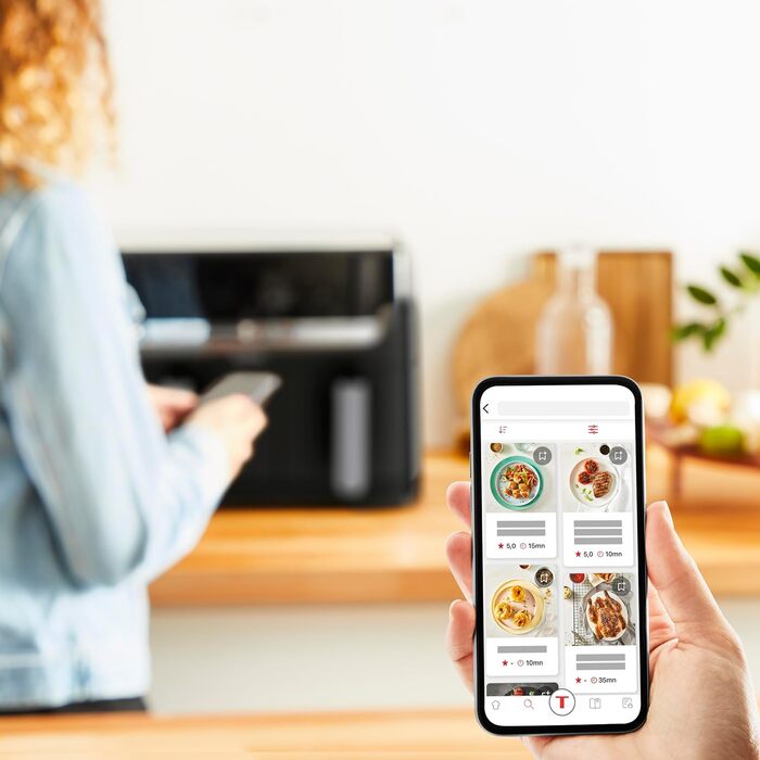 Двокамерна фритюрниця Tefal EY9018 Dual Easy Fry Ємність 5,2/3,1 л дві незалежні шухляди 7 автоматичних програм енергозберігаючі Чорний