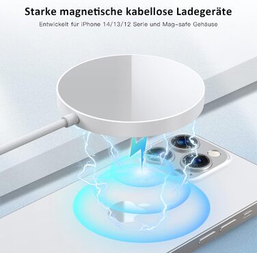 Бездротовий зарядний пристрій Mag-Safe Charger для iPhone Магнітна зарядна станція Індуктивна бездротова зарядна панель Сумісна з