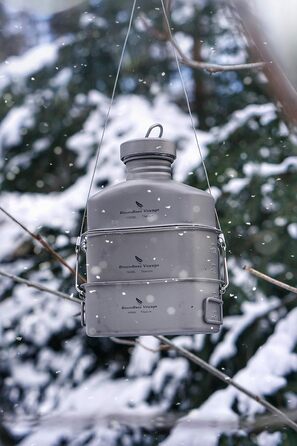 Титанова фляга Boundless Voyage 1100 мл, чашка 750 мл, чашка 400 мл, набір для кемпінгу та відпочинку на природі, військова фляга, пляшка для води, набір для приготування їжі, набір для їдальні, пляшка для води з камуфляжною сумкою Ti2049c-750 мл, 400 мл 