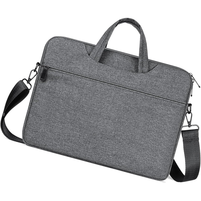 Сумка для ноутбука з плечовим ременем для ноутбуків розміром 39,6 - 40,6 см (15,6 - 16 дюймів), плюшева, м'яка, темно-сіра