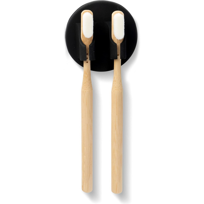 Високоякісний тримач для зубних щіток чорного кольору з силіконової самоклейки як органайзер для ванної кімнати та прикраса тримач