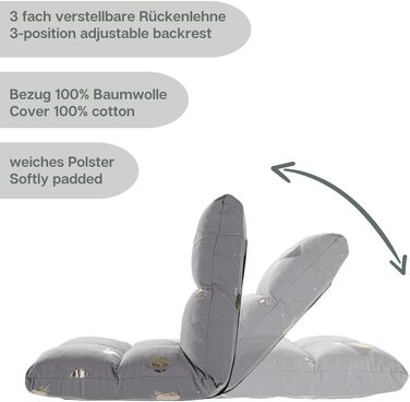 Дитяче крісло howa 2 в 1 шезлонг - спинка регулюється в 3 положеннях Space 86021