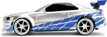 Функція турбо, радіокерована машина, дистанційна машина з пультом, вперед-назад, вліво-вправо, масштаб 124, синій/сріблястий, 34