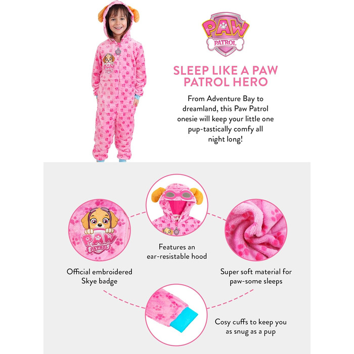 Кігурумі PAW PATROL Скай, фліс, рожевий 104 см