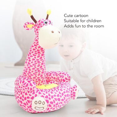 Дитяче крісло Cryfokt з мультфільмами, м&39яке незалежне космічне крісло, кришталевий оксамитовий матеріал для дому, дитячої кімнати, плюшеве крісло для малюків (рожевий олень)