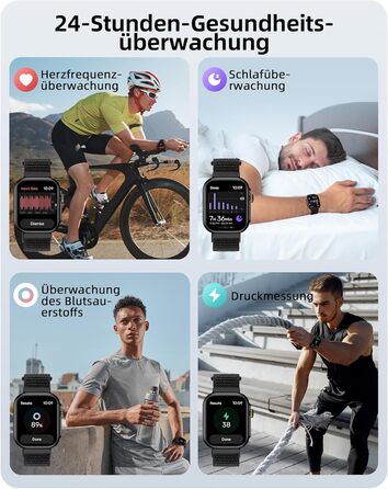 Розумний годинник Parsonver для чоловіків та жінок із функцією телефону, фітнес-годинник із GPS, водонепроникність 3 атм для плавання, фітнес-годинник із понад 100 спортивними режимами, серцебиттям, сном, для Android/iOS, чорний