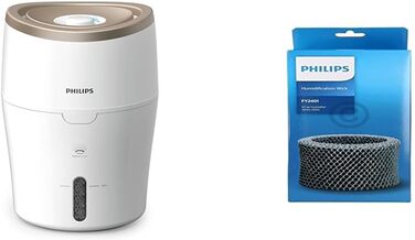 Зволожувач повітря Philips HU4811/10 (до 38 м, гігієнічна технологія NanoCloud, для дітей і немовлят) білий/шампань зі змінним фільтром FY2401/30