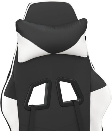 Ігрове крісло INLIFE чорно-біле зі штучної шкіри, Меблі, Крісла, Ігрові крісла, Біле, 16,1 кг, 3143646