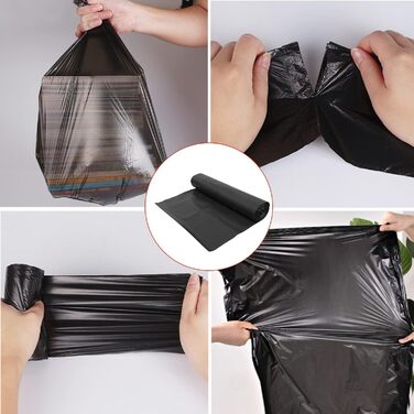 Міцні сміттєві пакети з розсувними ручками, виготовлені з переробленого пластику, максимальна водонепроникність (50 л (8 шт.))