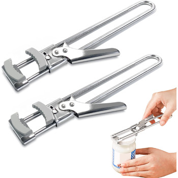 Набір з 2 відкривачів для банок, відкривачок для кришок з нержавіючої сталі, ручний відкривач для банок з гвинтовими кришками, регульований відкривач для літніх людей з артритом